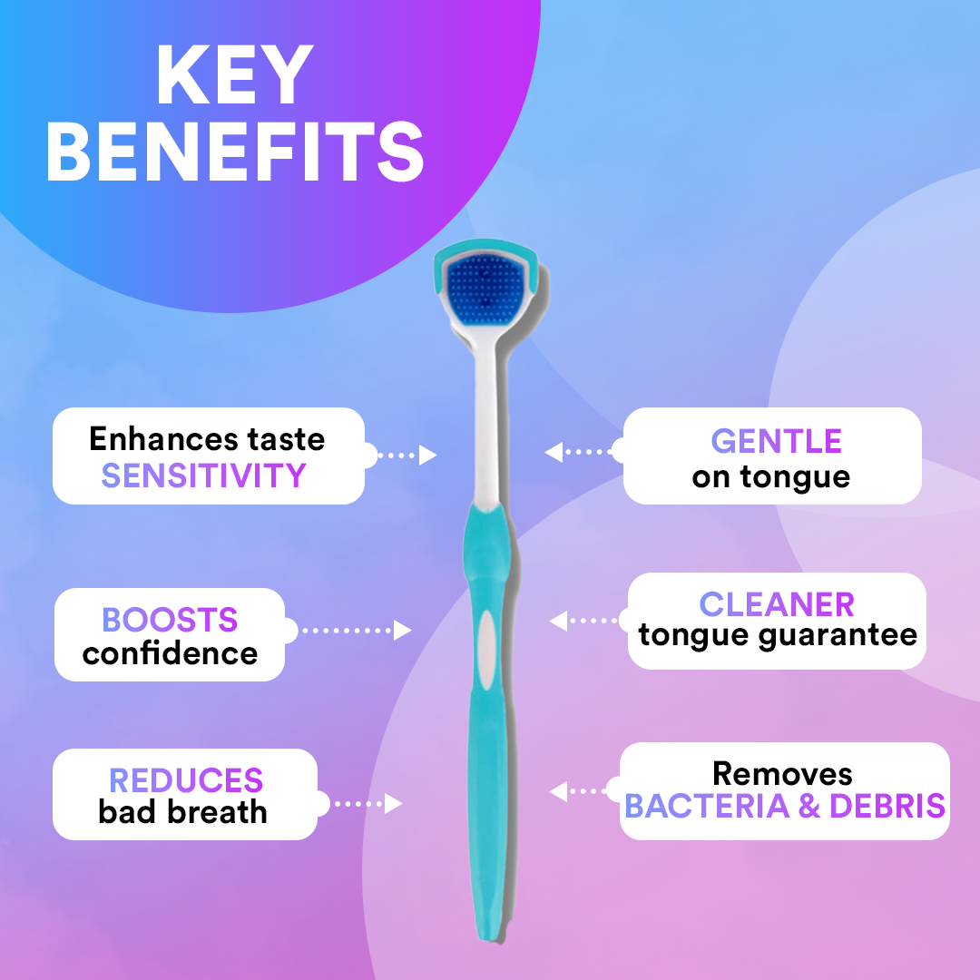 Silicone Tongue Brush: Soft, Flexible Bristles for Gentle Cleaning, Removes Bad Breath, Hygienic, Easy to Clean DP7