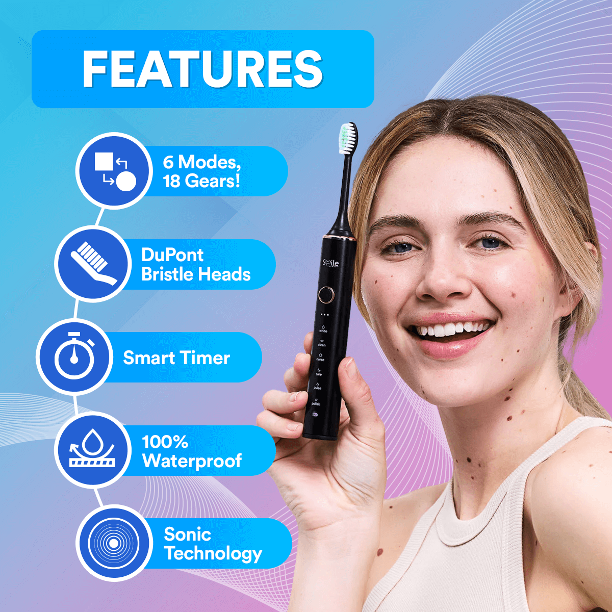 6 in 1 Sonic Electric Toothbrush