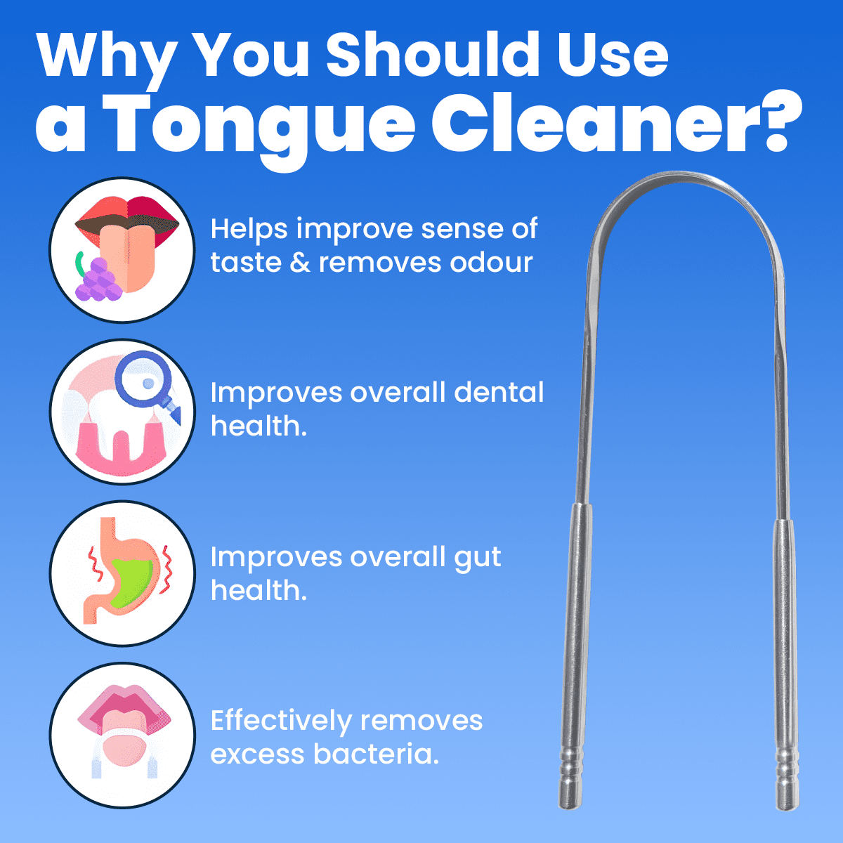 Stainless Steel Tongue Scraper | Smile Therapy