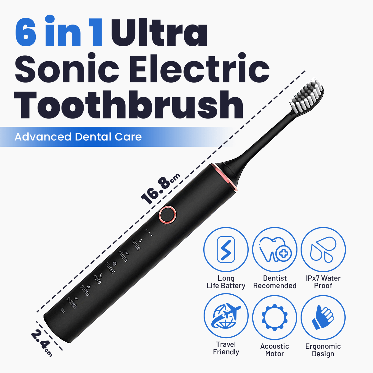 6 in 1 Sonic Electric Toothbrush DP6