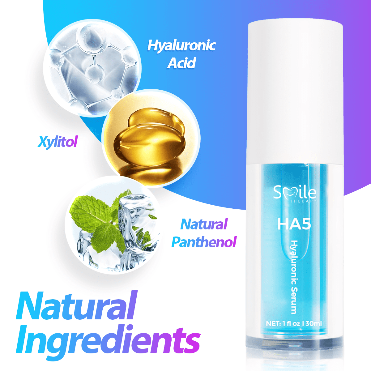 HA5 Hyaluronic Serum: Intense Hydration, Anti-Aging, Gum Soothing, Fragrance-Free for Sensitive Gums DP7