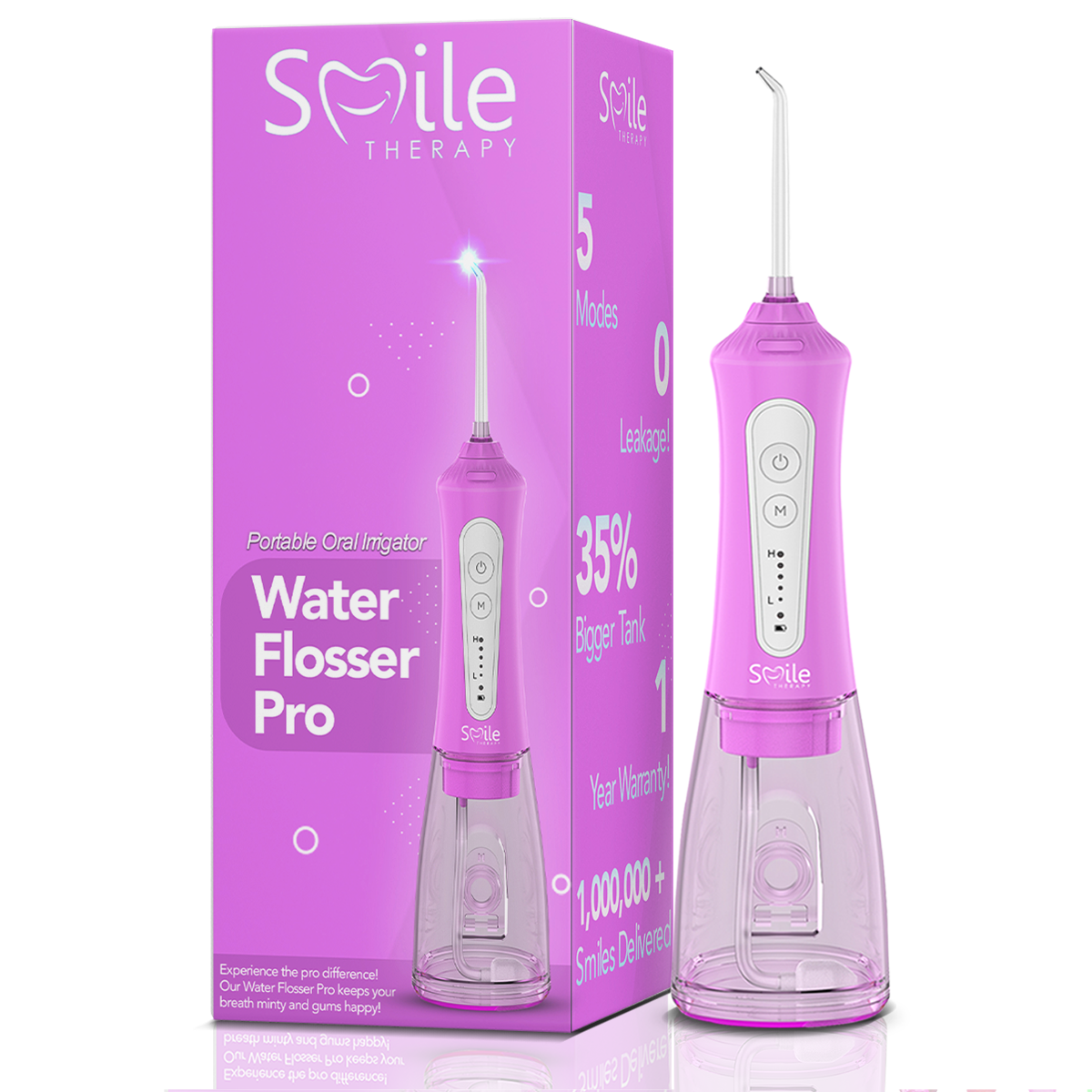 Efficient Water Flosser: Portable Oral Irrigator, Long Battery Life, 3 Pressure Settings, Ideal for Braces & Gum Care DP7