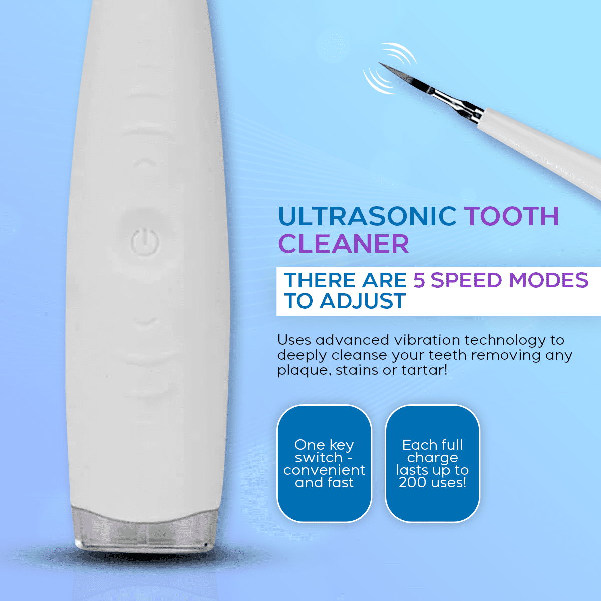 Ultrasonic Tooth Cleaner - Remove Tartar At Home
